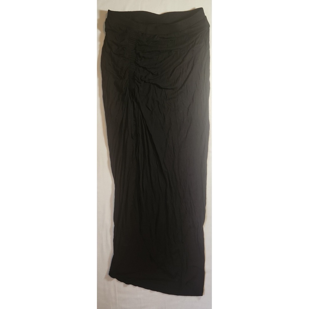 ONLY Black Ruched Asymmetrical Maxi Skirt Size M Draped Jersey Wrap‎ Style